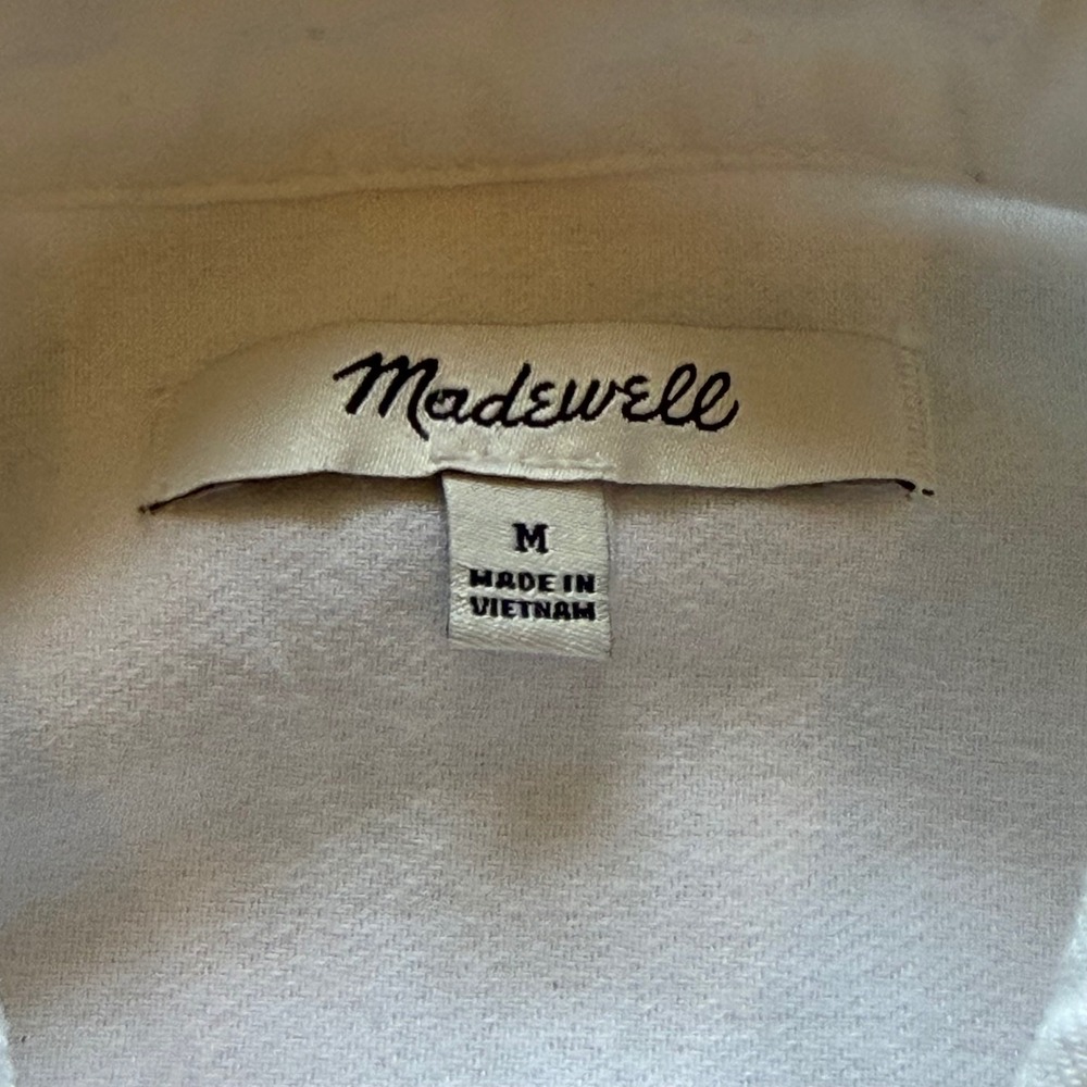 Madewell Womens White Cotton Short Sleeve Button Up Shirt Dual Pocket Size M - Picture 2 of 7